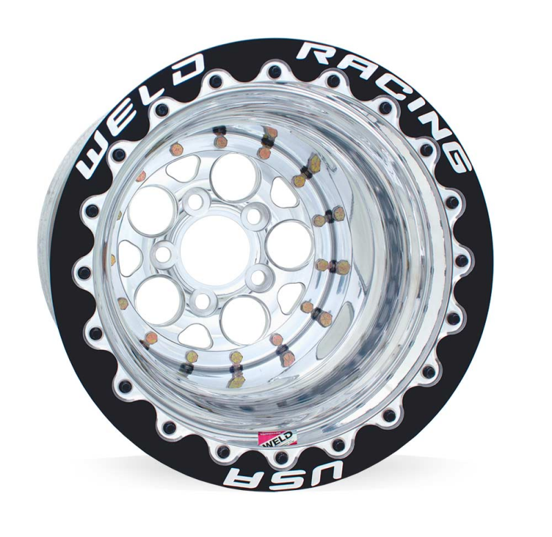 Weld Magnum 15x10 / 5x4.5 / 6 BS / 3.18 HB - Polished Center - Polished Shell - Black SBL MT Wheel