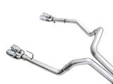 AWE Tuning 4th Gen GM 1500 6.2L 0FG Catback Split Rear Exit (w/ Bumper Cutouts) - Quad Chrome Tips