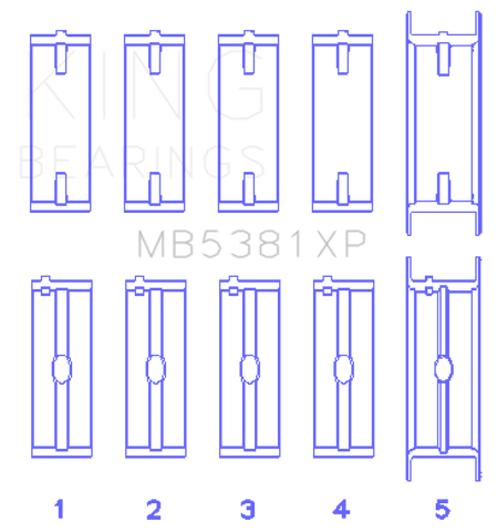 King Engine Bearings Holden 253/308CI 5.0L/5.7L (Size .020) Main Bearing Set