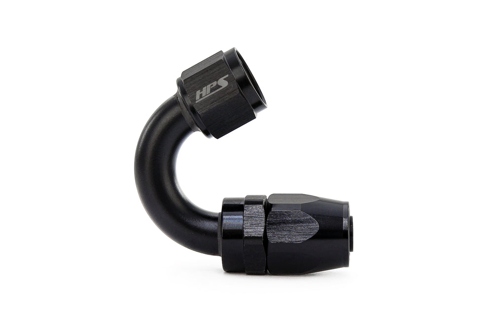 HPS Performance 150 Degree -12 Compression Double Swivel Hose End to AN Female Aluminum Black