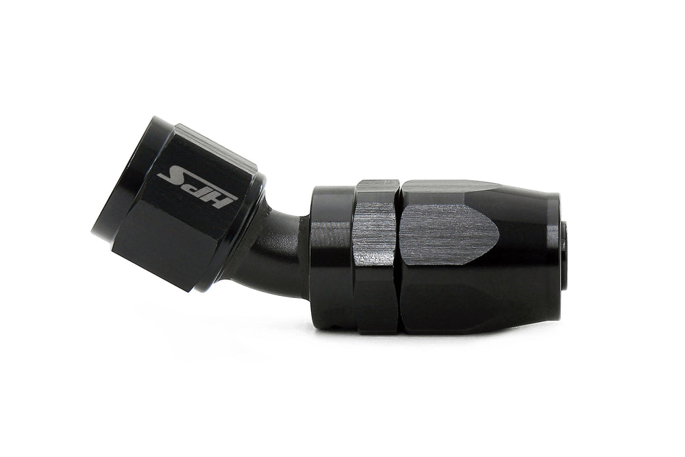 HPS Performance 30 Degree -16 Compression Double Swivel Hose End to AN Female Aluminum Black
