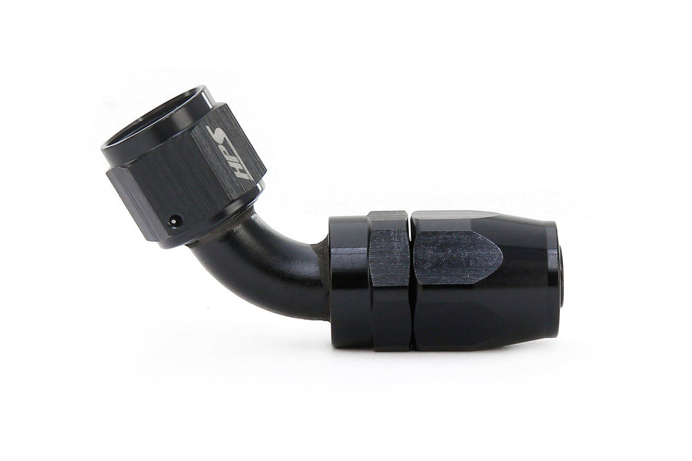 HPS Performance 60 Degree -6 Compression Double Swivel Hose End to AN Female Aluminum Black