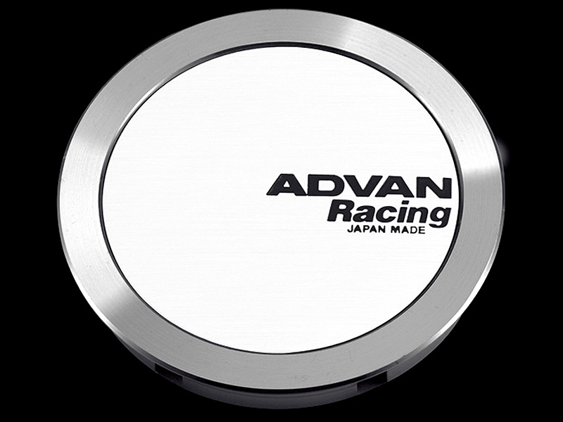 Advan 73mm Full Flat Centercap - White/Silver Alumite