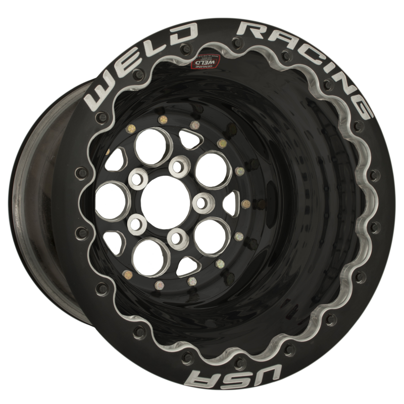 Weld Magnum 16x16 / 5x4.75 / 4 BS / 3.18 HB - Black Center - Black Shell - Black DBL Wheel