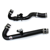 HPS Performance Intercooler Charge Pipe Kit (Cold and Hot Side) with Blue Boots, Black, 17-102WB