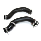 HPS Performance Intercooler Charge Pipe Kit (Cold and Hot Side) with Blue Boots, Black, 17-102WB