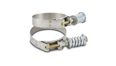 Stainless Steel Spring Loaded T-Bolt Clamps (Pack of 2) - Range: 3.78in-4.08in