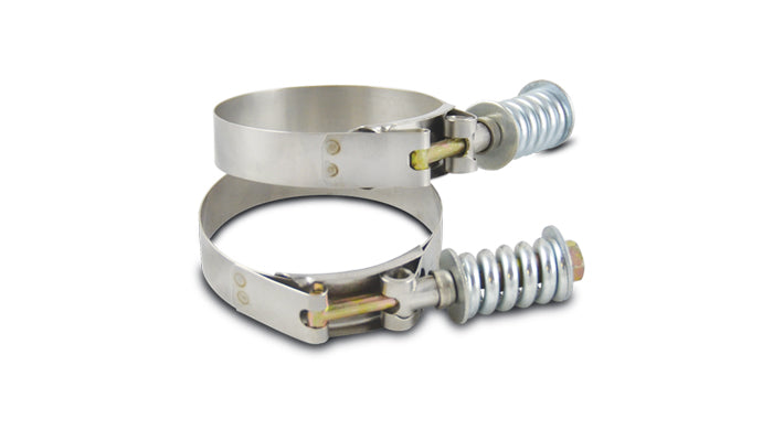 Stainless Steel Spring Loaded T-Bolt Clamps (Pack of 2) - Range: 6.25in-6.55in