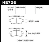 Hawk 2011-2014 Chevrolet Cruze Eco HPS 5.0 Front Brake Pads