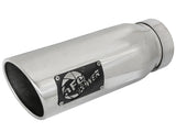 aFe MACH Force-Xp 304 SS Clamp-on Exhaust Tip Polished Left Side 4 IN Inlet x 5 IN Outlet x 12 IN L
