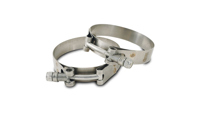 Stainless Steel T-Bolt Clamps (Pack of 2) - Clamp Range: 6.28in-6.59in