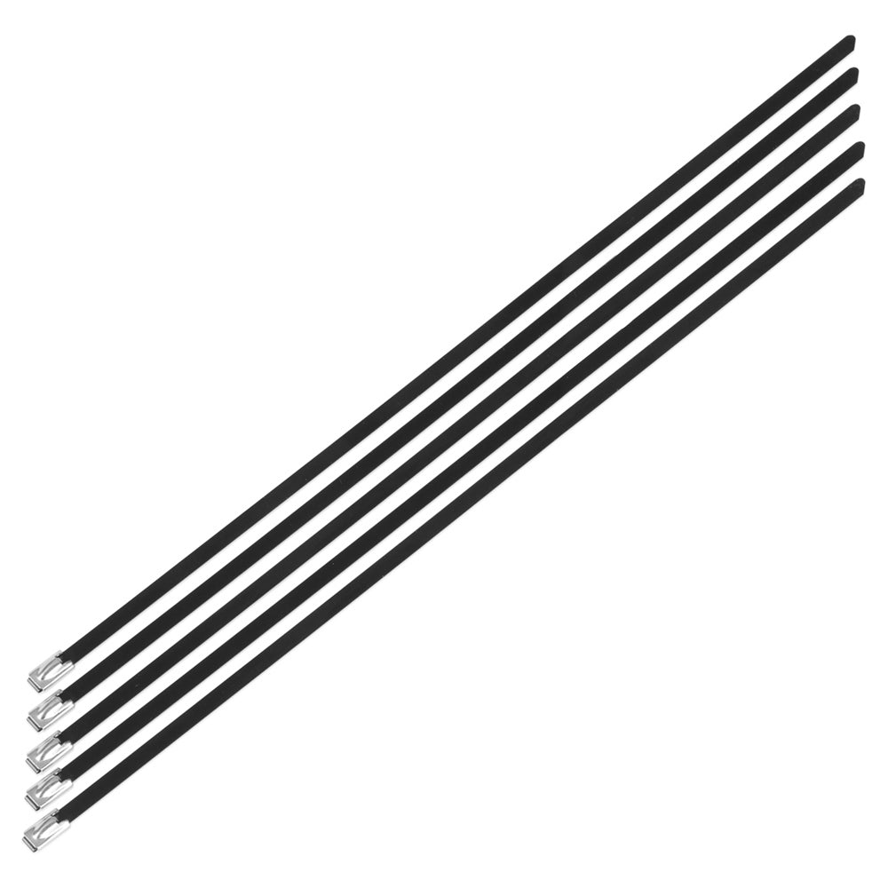 Stainless steel locking ties, 7.9mm x 500mm Black, 5pcs