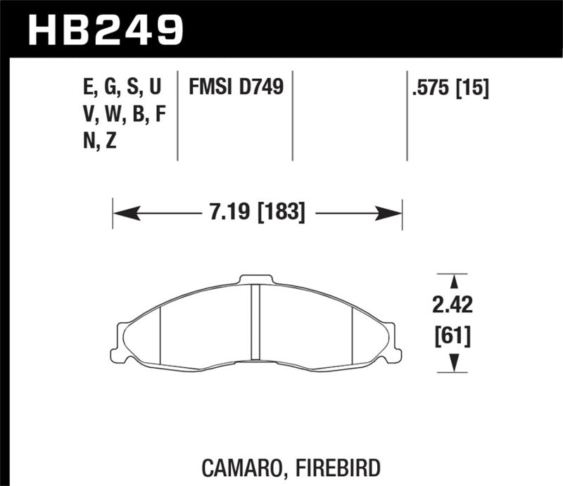 Hawk 98-02 Camaro ER-1 Street Front Brake Pads