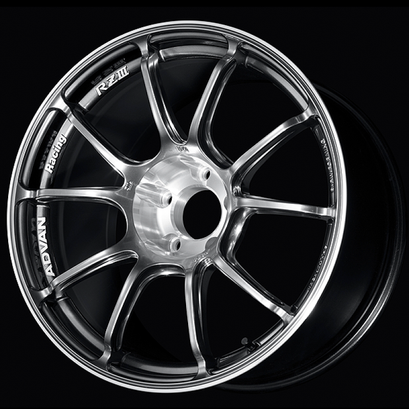 Advan RZIII 18x7.5 / +47 Offset / 5x114.3 BC / 73mm Bore / Hyper Platinum Black & Diamond Cut
