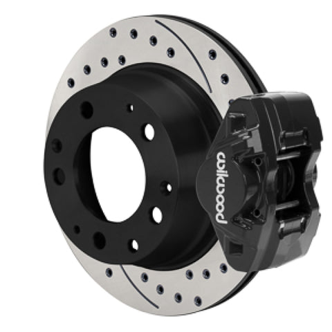 Wilwood 84-89 Porsche 911 D31 11.42in. Rear Brake Kit w/ Flex Lines - Drilled Rotors (Black)