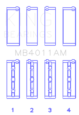 King Engine Bearings Toyota 1Mzfe (Size STD) Main Bearing Set