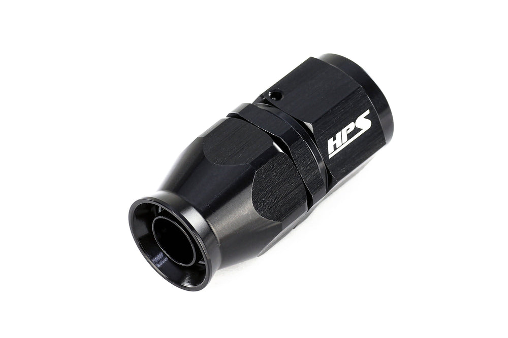 HPS Performance Straight -8 Compression Teflon Hose End to AN Female for Stainless Steel Reinforced PTFE Hose Aluminum Black