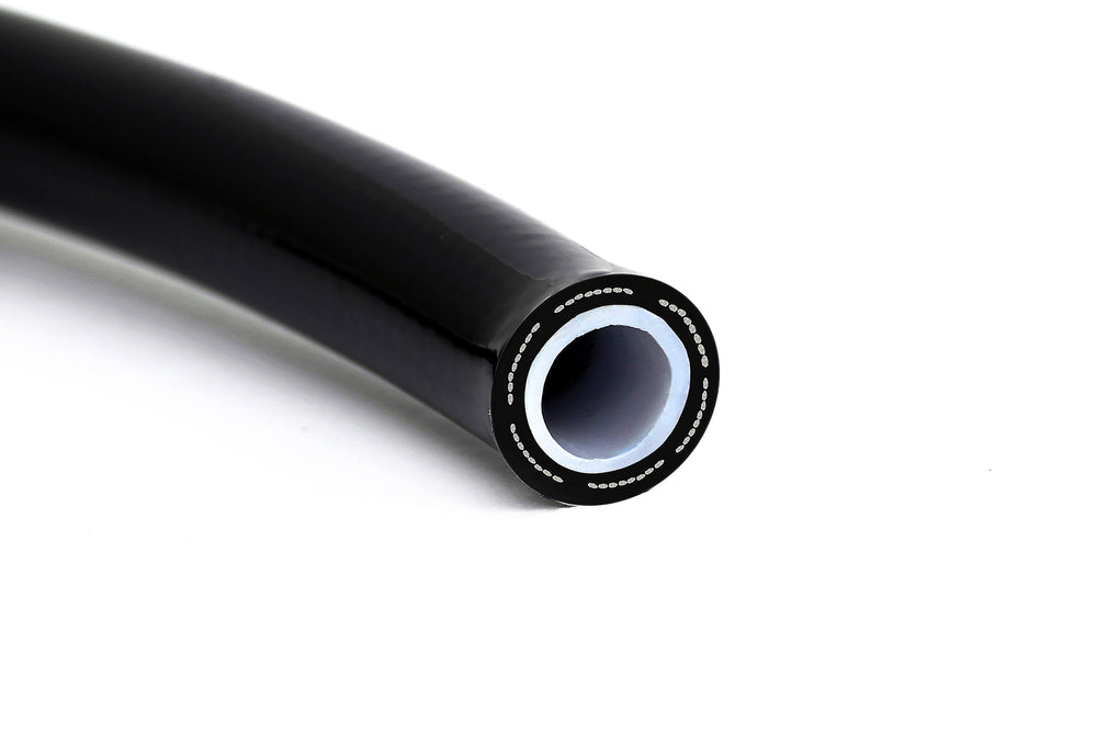 HPS Performance -10 PTFE Stainless Steel Reinforced Braided Hose with Black PVC Sleeve Black