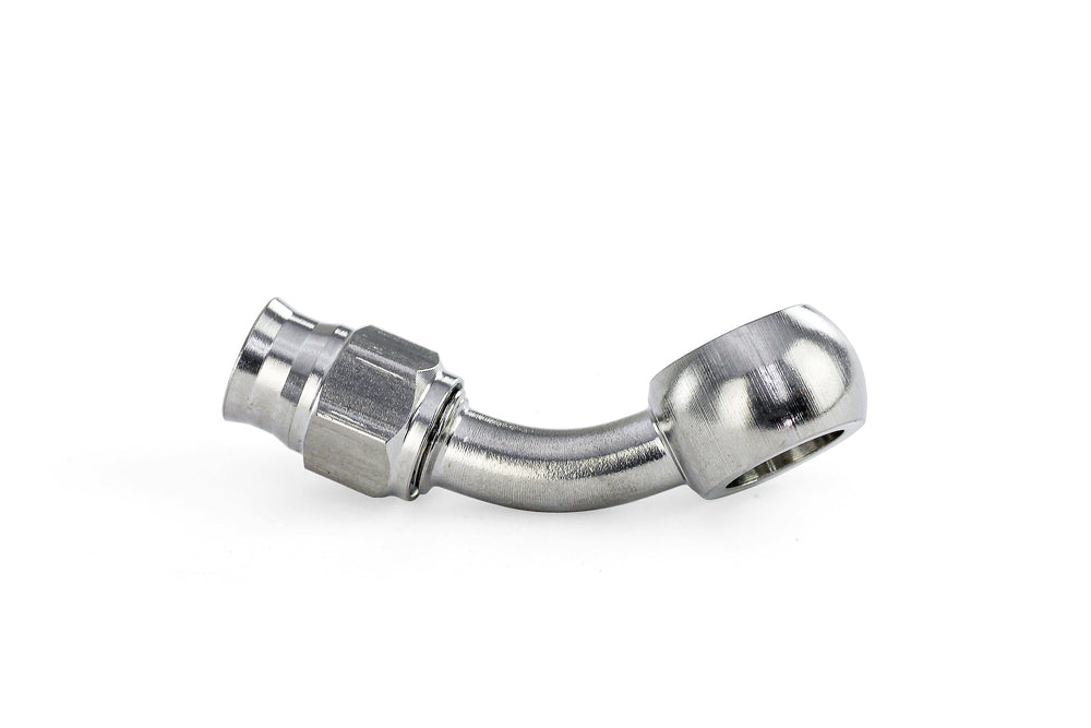 HPS Performance 45 Degree -3 Compression Teflon Hose End to AN Female with 10mm Banjo for PTFE Hose Stainless Steel