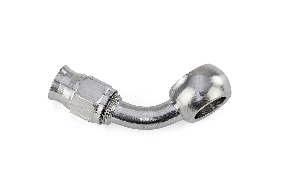 HPS Performance 60 Degree -3 Compression Teflon Hose End to AN Female with 10mm Banjo for PTFE Hose Stainless Steel