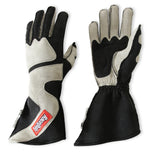 RaceQuip SFI-5 Gray/Black Large Outseam Angle Cut Glove