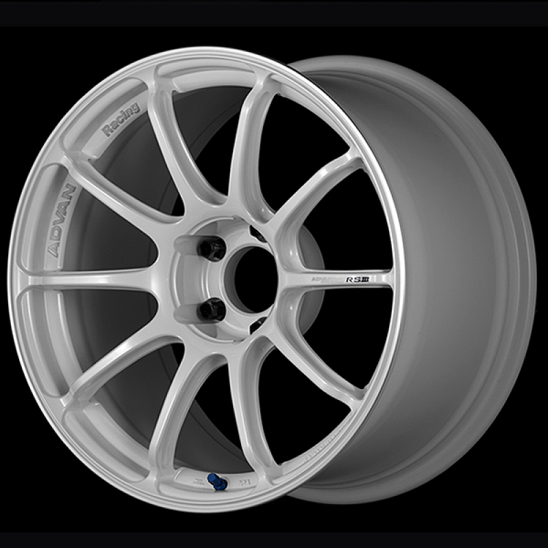 Advan RSIII 18x9.0 / +25 Offset / 5x114.3 / 73mm Bore / Racing White Metallic and Ring