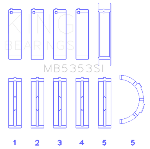 King Engine Bearings Ford 281 4.6L Sohc 16V (Size +0.50mm) Main Bearing Set