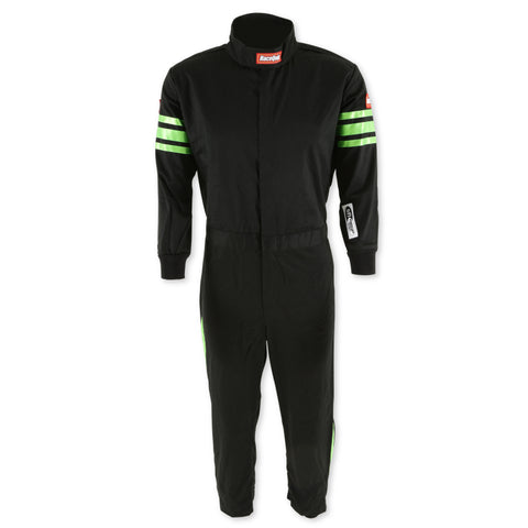 RaceQuip Green Trim SFI-1 JR. Suit - Kids XSM