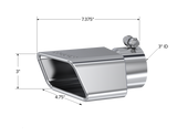 MBRP Universal Tip 4.50in x 2.75in ID Rectangle Angled Cut 3in OD Inlet 7in Lgth T304 Passenger Side