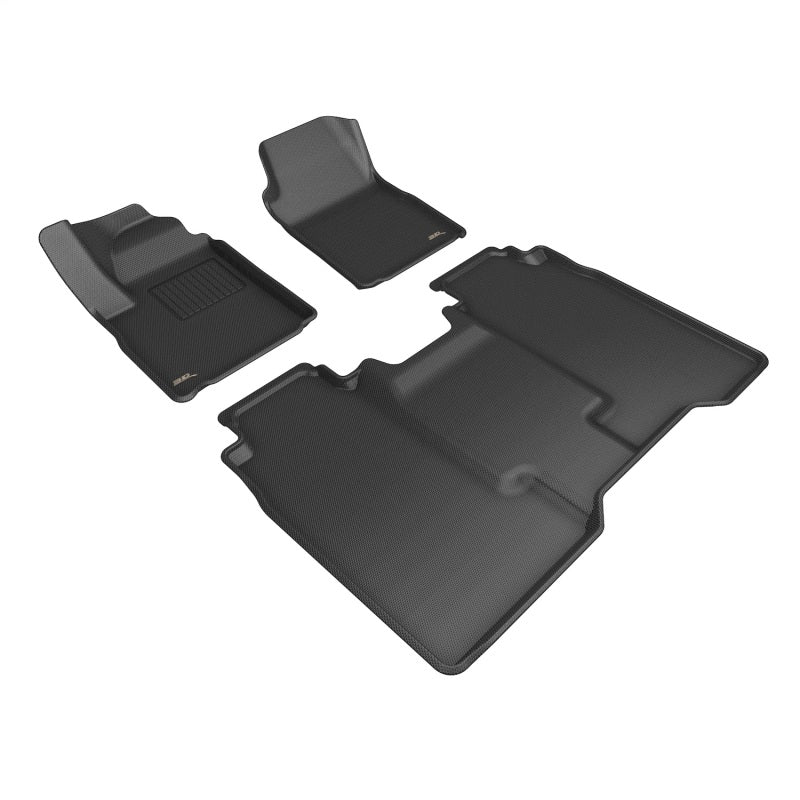 3D MAXpider 2024+ Chevrolet Silverado EV Crew Cab Kagu 1st & 2nd Row Floormats - Black