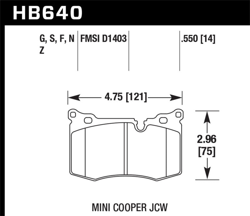 Hawk 09-10 Mini Cooper HP+ Autocross Front Brake Pads