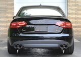 AWE Tuning Audi B8 A4 Touring Edition Exhaust - Quad Tip Polished Silver Tips - Does Not Fit Cabrio