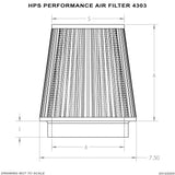 HPS Performance Red 6" Air Filter, 7" Length, 7.5" Base, 5" Top, HPS-4303-RED