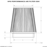 HPS Performance Air Filter 6" ID, 6" Element Length, 9" Overall Length