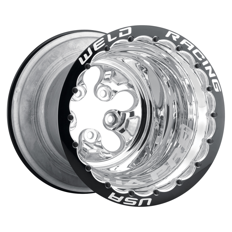 Weld Alpha Pro 15x14 / 5x5 BP / 3in BS Polish CTR Polish MT Wheel - Polish Double Beadlock MT