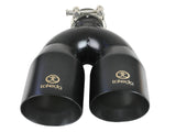 aFe Takeda 2.5in 304 Stainless Steel Clamp-on Exhaust Tip Passenger Side 2.5in Inlet 4inDual - Black
