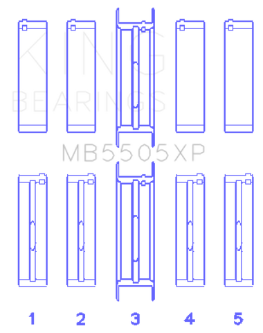 King Engine Bearings Ford V8 351ci 5.8L / 400ci 6.6L 16V (Size .001) Main Bearing Set