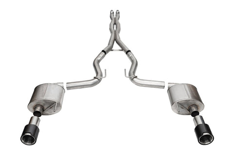 Corsa 2024 Ford Mustang GT Coupe 3in Sport Cat-Back Exhaust - 4.5in Carbon Fiber Tips