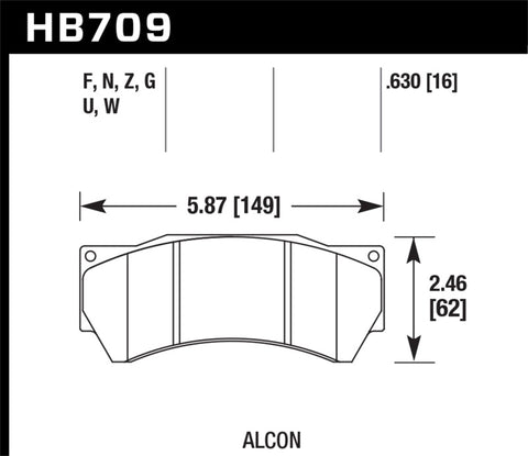 Hawk DTC-80 Alcon Mono6 (Model 4497) Race Brake Pads