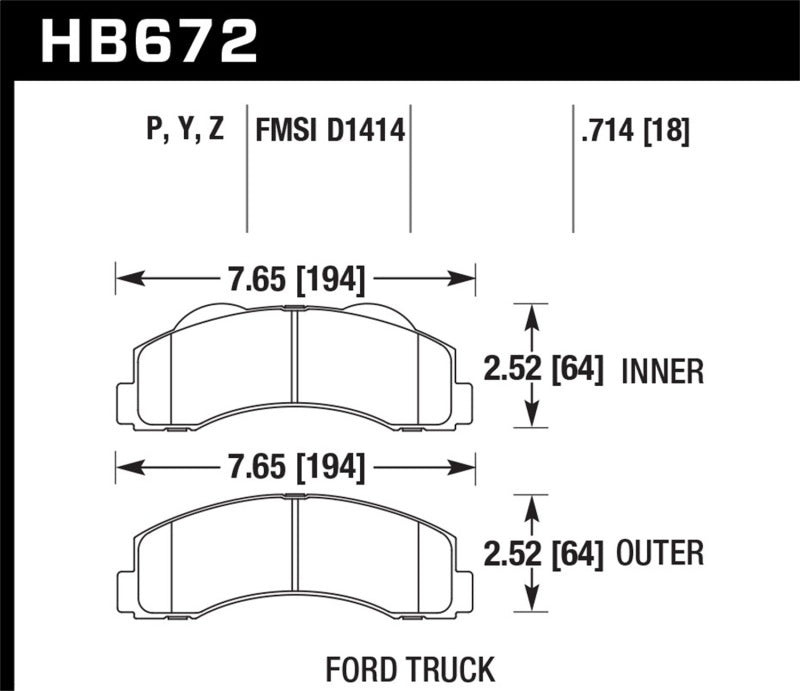 Hawk 10-14 / 17-20 Ford F-150 Front DTC-70 Brake Pads