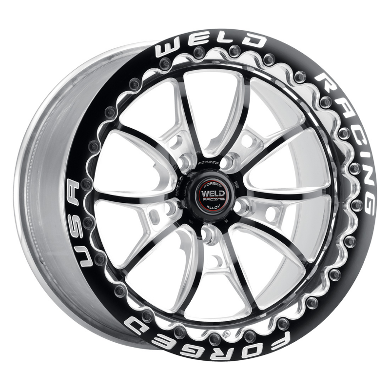 Weld S80 Beadlock 17x10.5/5x112/7.3 BS/3.18 HB - Black Center - Polished Shell - Black SBL Wheel