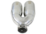 aFe Takeda 2.5in 304 Stainless Steel Clamp-on Tip Passenger Side 2.5in Inlet 4inDual - Polished