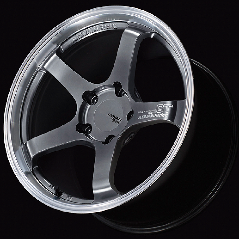 Advan GT for Porsche 18x9.0 / +52 Offset / 5x130 / 71.6mm Bore / Machining and Hyper Platinum Black