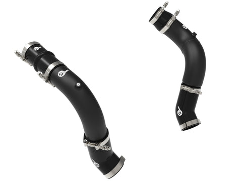 aFe BladeRunner 3in & 3-1/2in AL Hot and Cold Charge Pipe Kit Black RAM Diesel Trucks 25-26 L6-6.7L