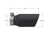 MBRP Universal Tip 4.5in OD / 3.2in Inlet / 10in Length / Angled Cut Rolled End - Black