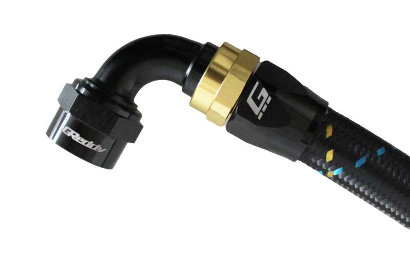 GReddy AN12 90 DEGREE HOSE END SWIVEL BLACK/GOLD ANODIZED