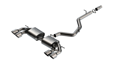 Borla 22-25 Volkswagen Golf R S-type Cat-Back Exhaust - Dual 4.5in Stainless Brushed Tips w/ Logo