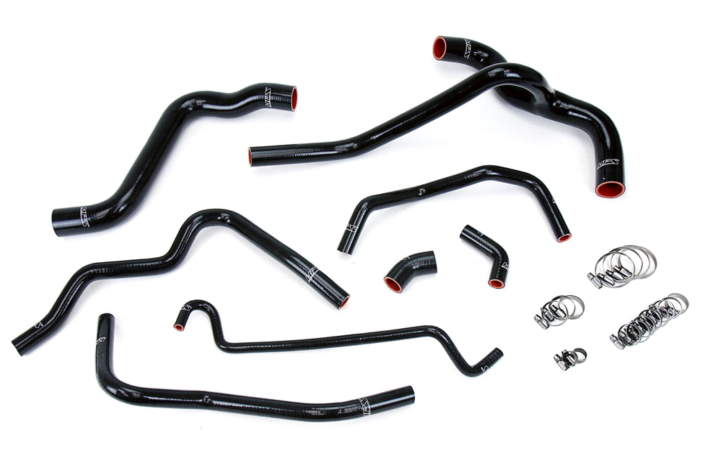 HPS Performance High Temp Reinforced Silicone Radiator and Heater Coolant Hose Kit Black 57-1400-BLK