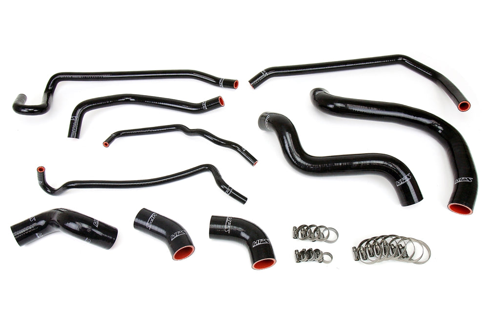 HPS Performance High Temp Reinforced Silicone Radiator and Heater Coolant Hose Kit Black 57-1429-BLK