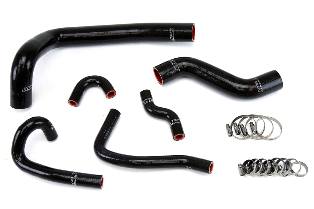 HPS Performance High Temp Reinforced Silicone Radiator and Heater Coolant Hose Kit Black 57-1491-BLK